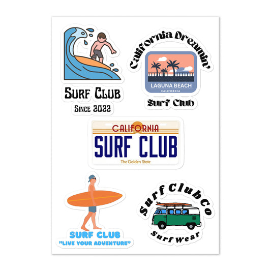 Surf Club Sticker sheet